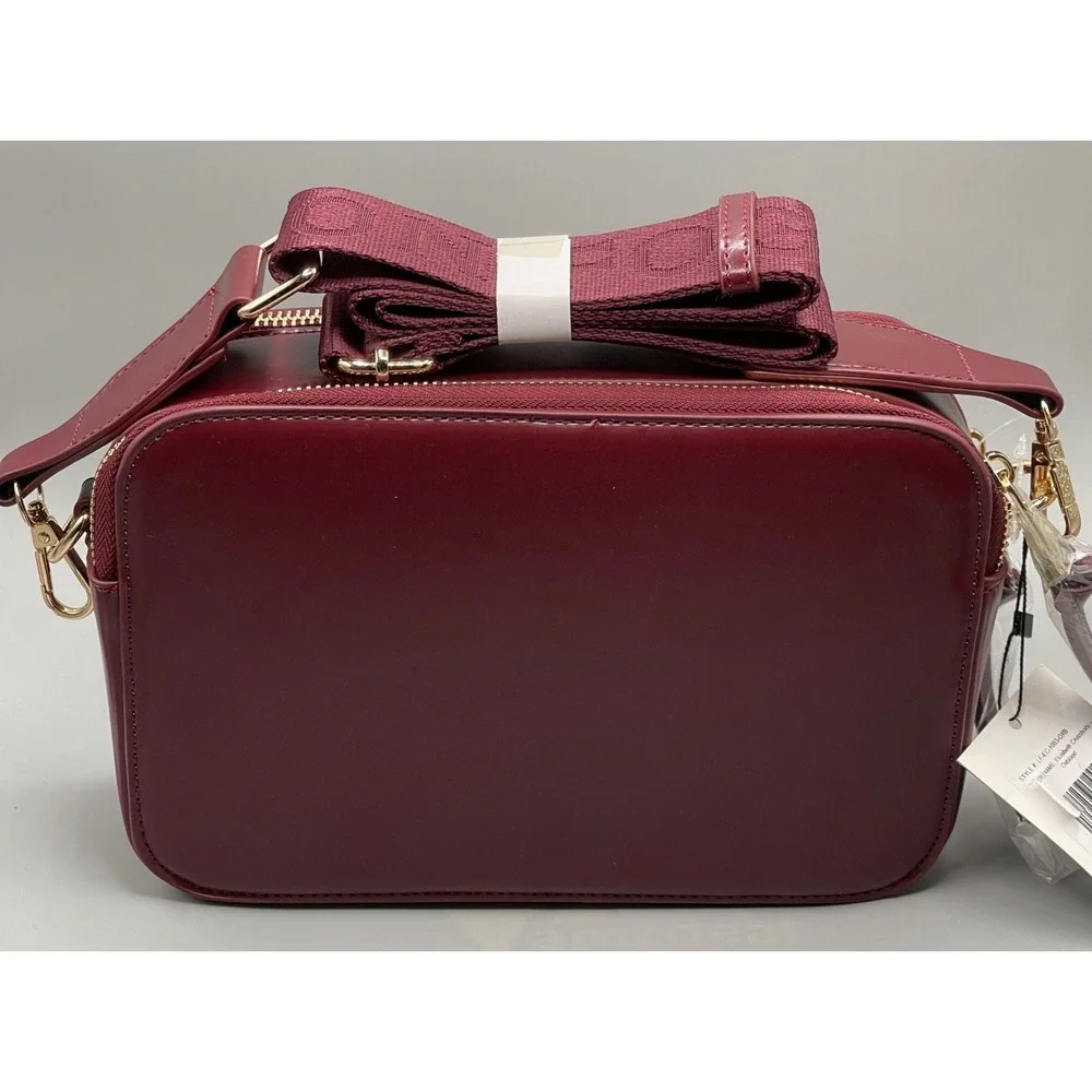 London Fog Mile Camera Crossbody Bag burgundy with matching wallet NEW